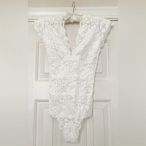 Free People- Floral Lace Bodysuit
